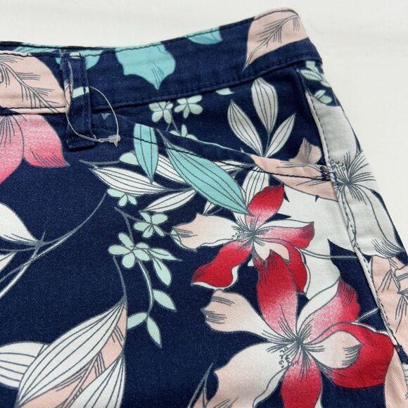 St Johns Bay Shorts Womens Size 16 Blue Floral Tropical Mid Rise Floral Beach - Picture 3 of 10